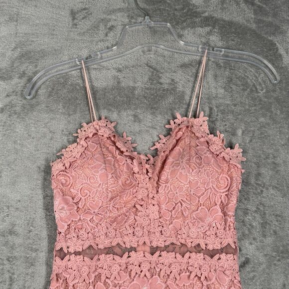 Olive Tree Dress Juniors Medium Pink Lace Tulle Mermaid Dress Fairy Balletcore - Picture 5 of 9